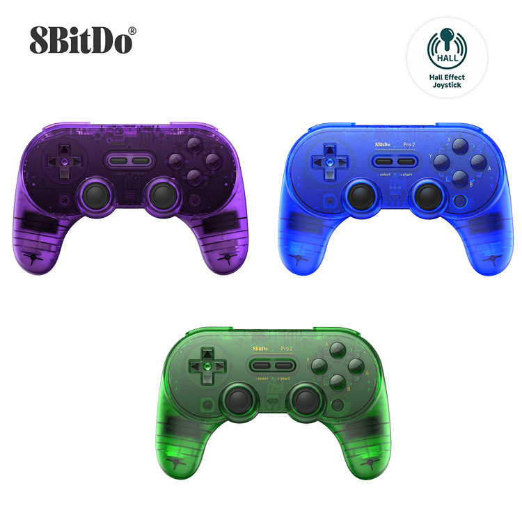 8bitdo PRO 2 Special Edition Transparent Bluetooth Multi-Platform Game Controller with Back Buttons Hall Effect