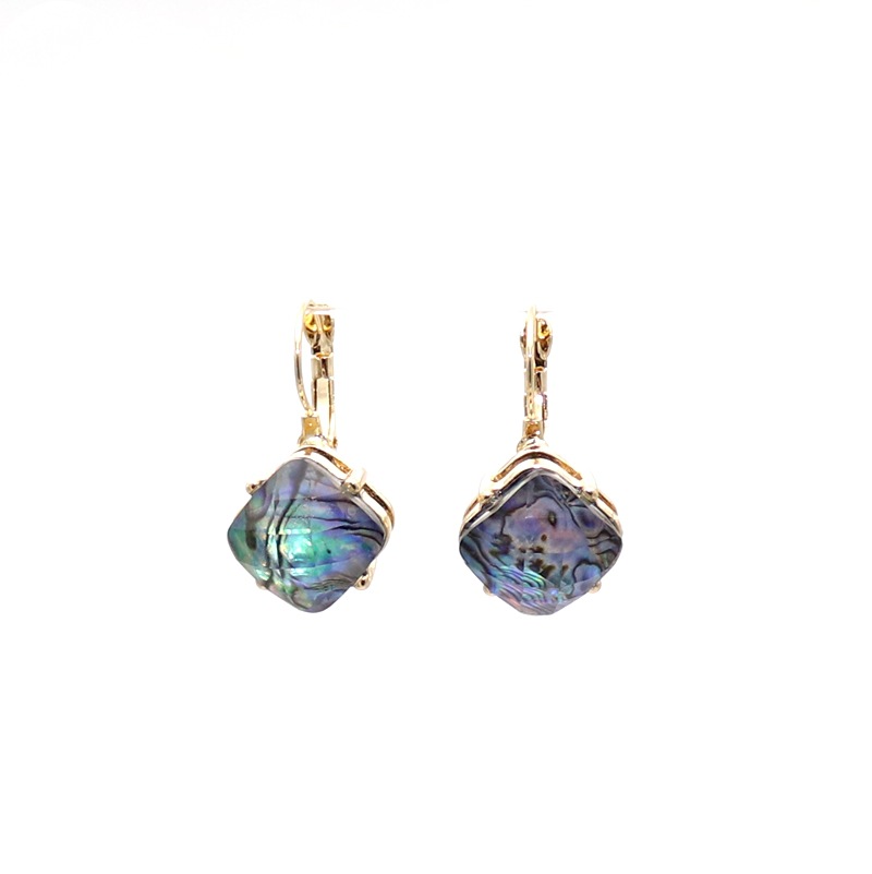 Design Development Accessories Abalone Shell Faceted Material Inlaid Hollow Three-Dimensional Exquisite Earrings