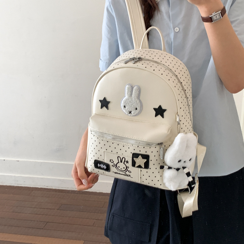 Cute Polka Dot Miffy Rabbit Backpack 2026 New Casual Commute School Bag