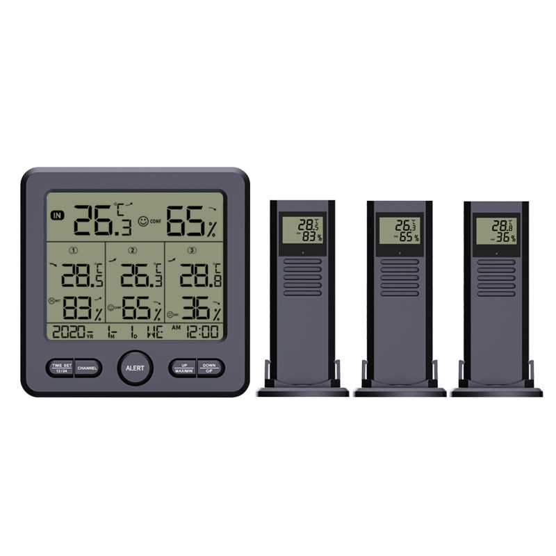 One-to-Three High Precision Color Alarm Multifunctional Electronic Digital Indoor Outdoor Thermometer Hygrometer