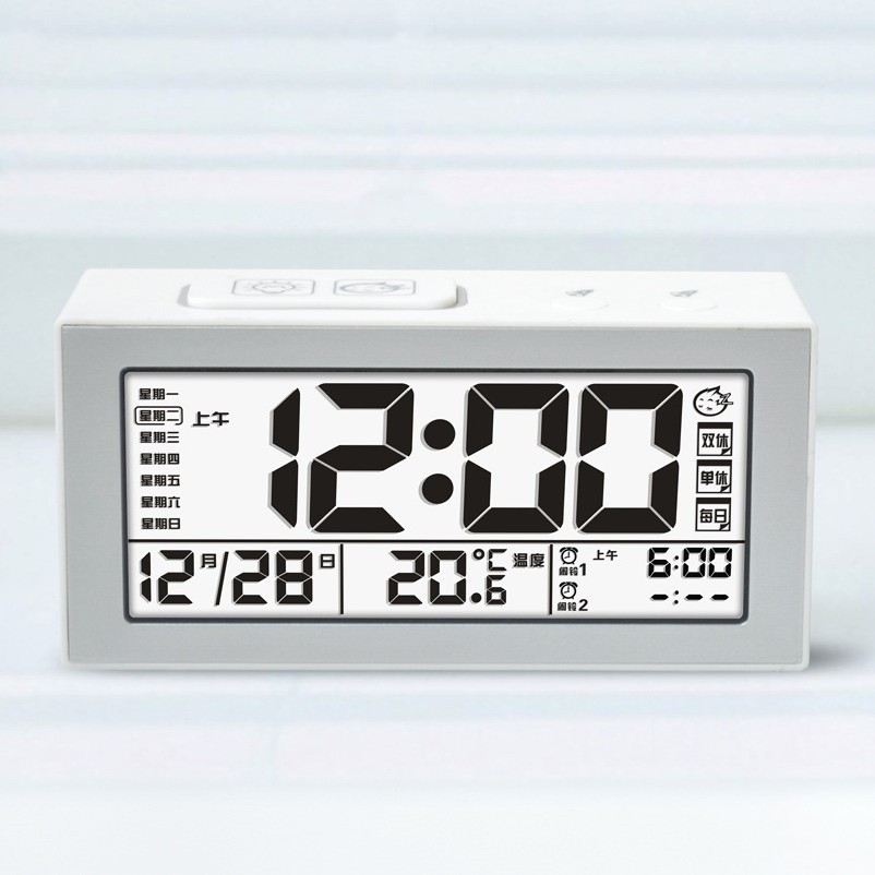 2025 New Electronic LCD Digital Alarm Clock Perpetual Calendar Desk Clock Desktop Living Room Smart Clock