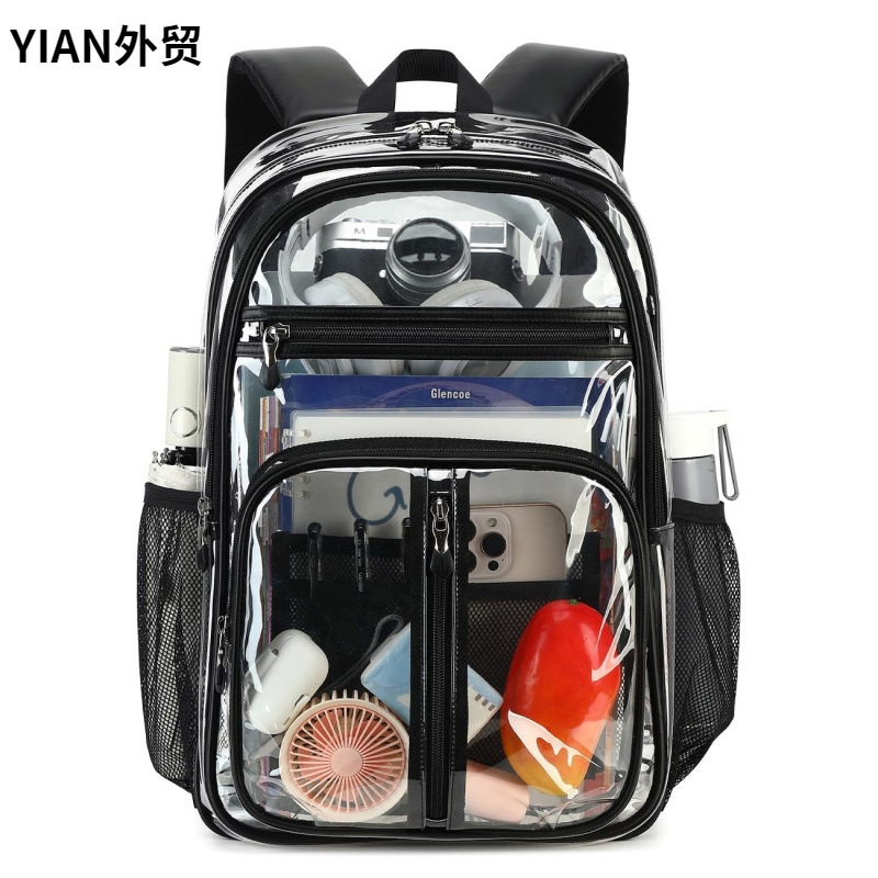 2026 New Transparent Backpack Men's Women's Student School Bag Large Capacity TPU Waterproof Multifunctional Backpack Casual