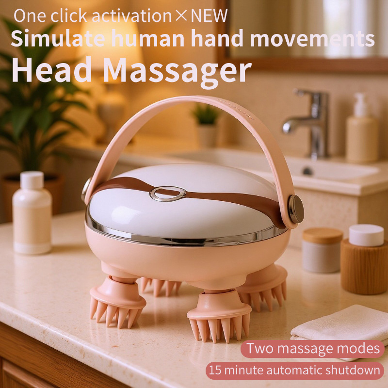 New Multifunctional Head Massager Stress Relief Acupoint Scalp Meridian Red Light Massager Portable Pet Massager