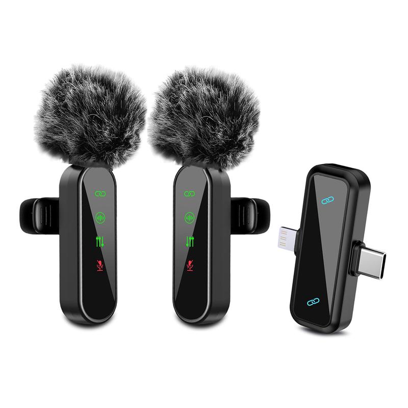 Wireless Clip-on Microphone, Recording Studio Level, for K歌 and Live Streaming, Mini Portable Bluetooth Microphone