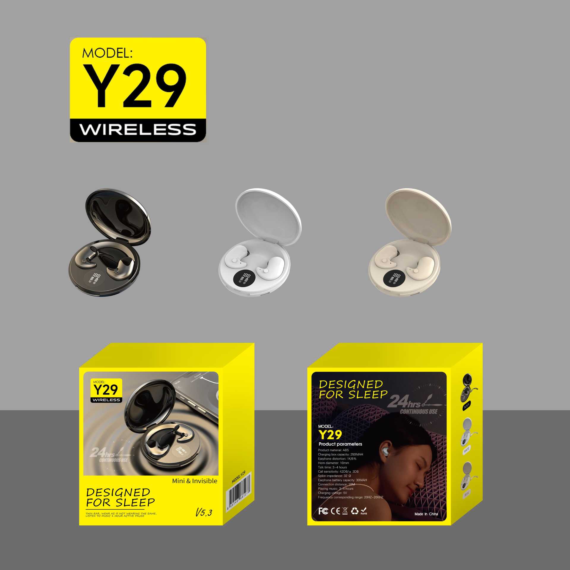 Custom Y29 Wireless Bluetooth Earphone Bone Conduction Sleep High Sound Quality Noise Cancelling Earphone 2025 New Bluetooth Earphone
