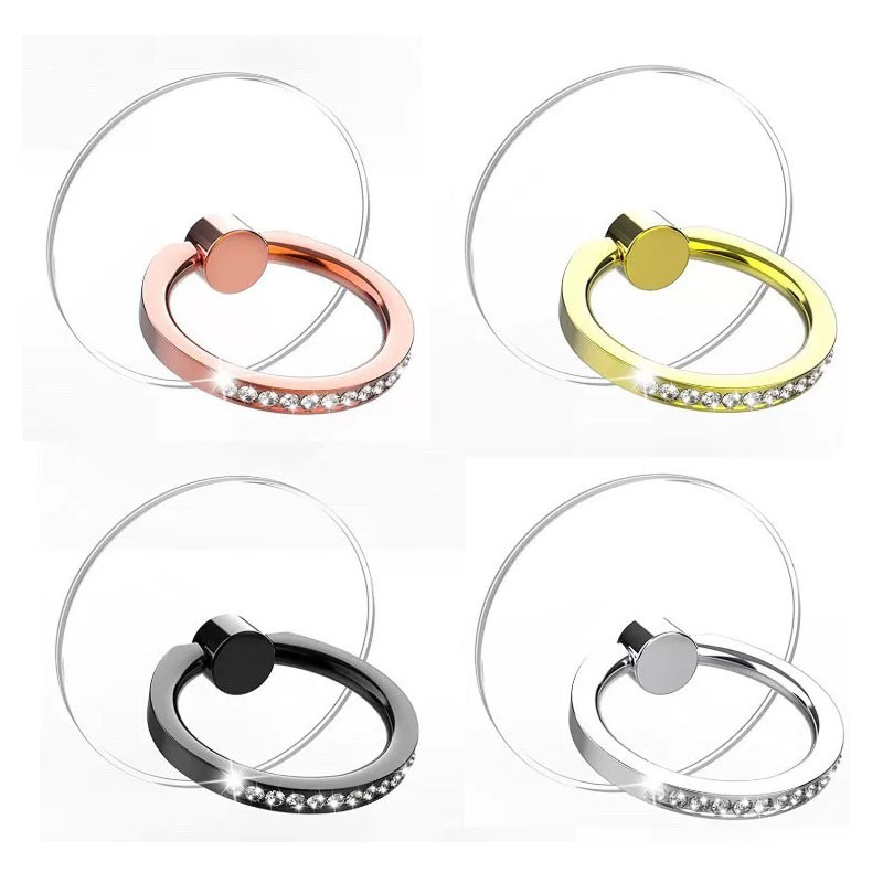 Diamond transparent ring buckle diamond gold ring bracket anti-drop PC transparent acrylic phone ring bracket