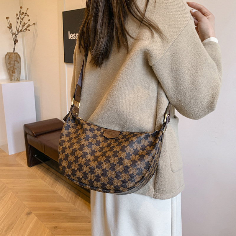 Crescent Print Shoulder Pea Bag New Handbag Crossbody Dumpling Bag