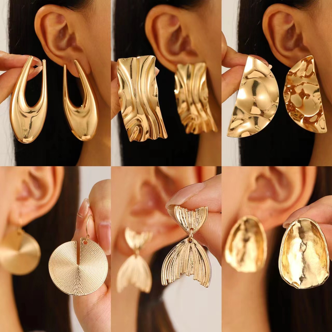Earrings Smooth Surface Ear Stud Ear Cuff Simple Earrings