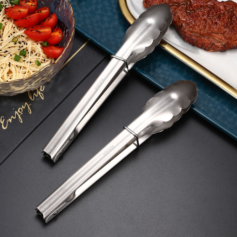 304 stainless steel food clip 9 inch with lock clip steak clip barbecue clip bread clip baking supplies