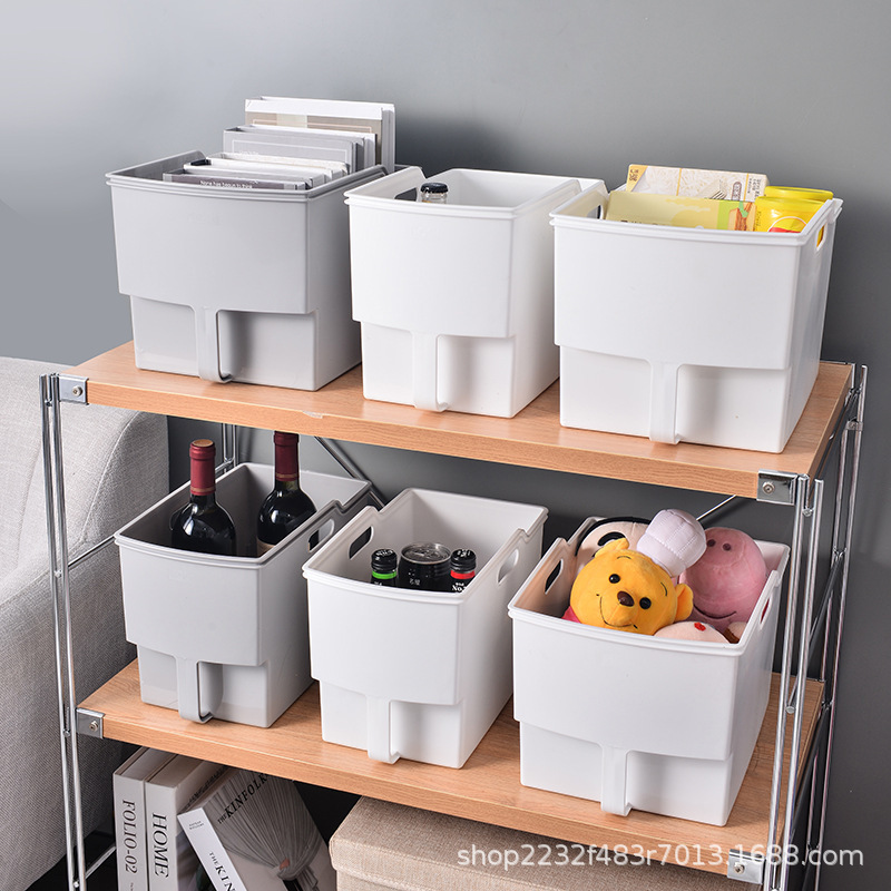 Plastic storage box, cabinet sundries box, organizing box, kitchen high cabinet storage basket, storage basket with handle