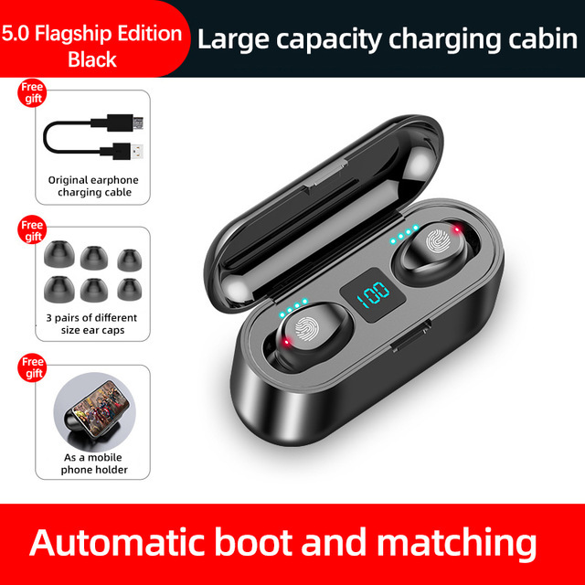 Strict selection F9 touch control Bluetooth earphone with battery display, in-ear HIFI sound quality noise reduction ultra-long battery life