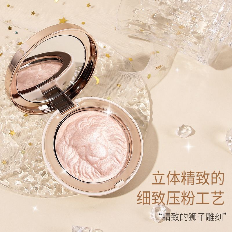 Hua Tangzhu Lion Highlight Powder Brighten Natural 3D Modify Contour Shadow Waterproof Pearl Shimmer Highlight Powder