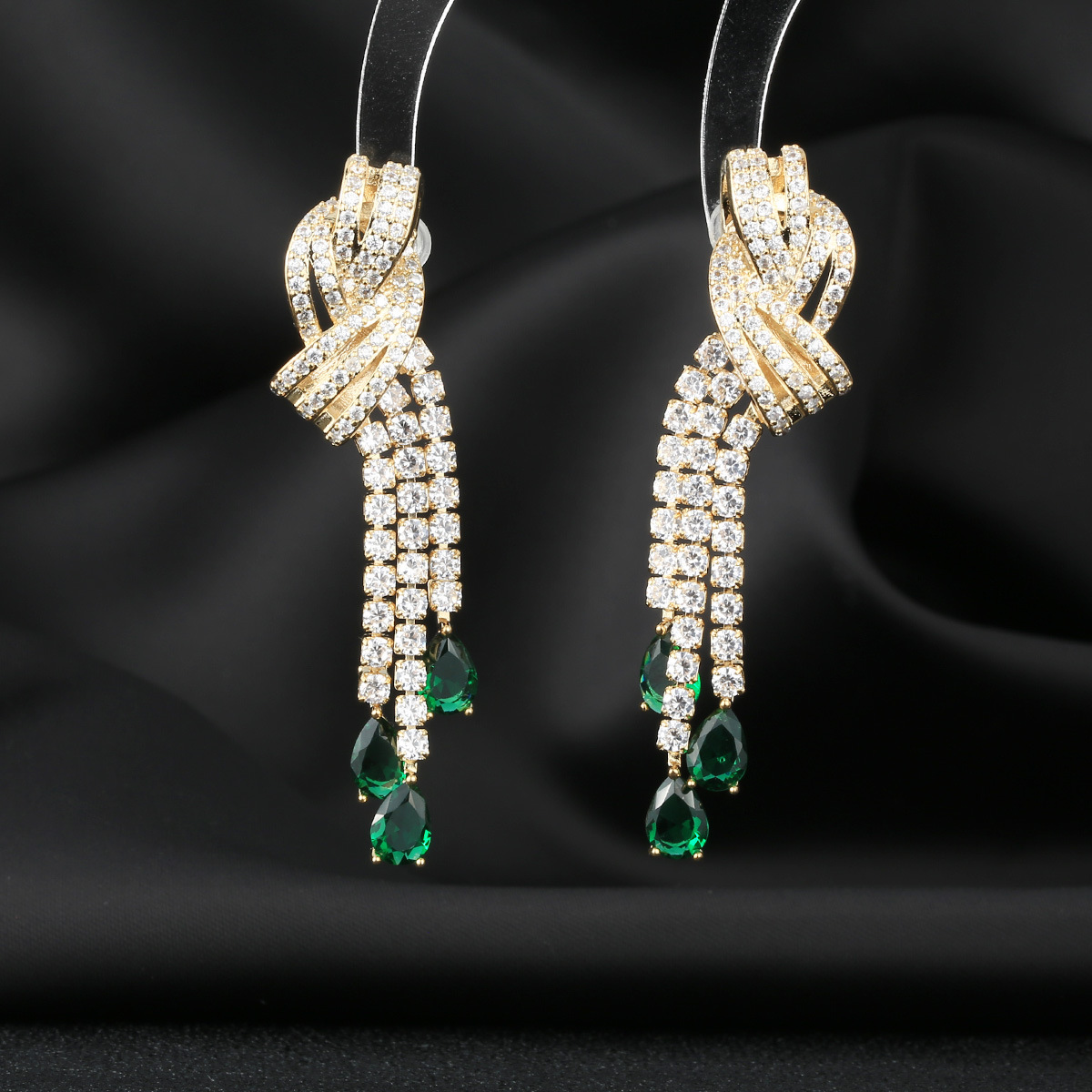 s925 silver needle tassel long teardrop earrings earrings for women bow ear accessories