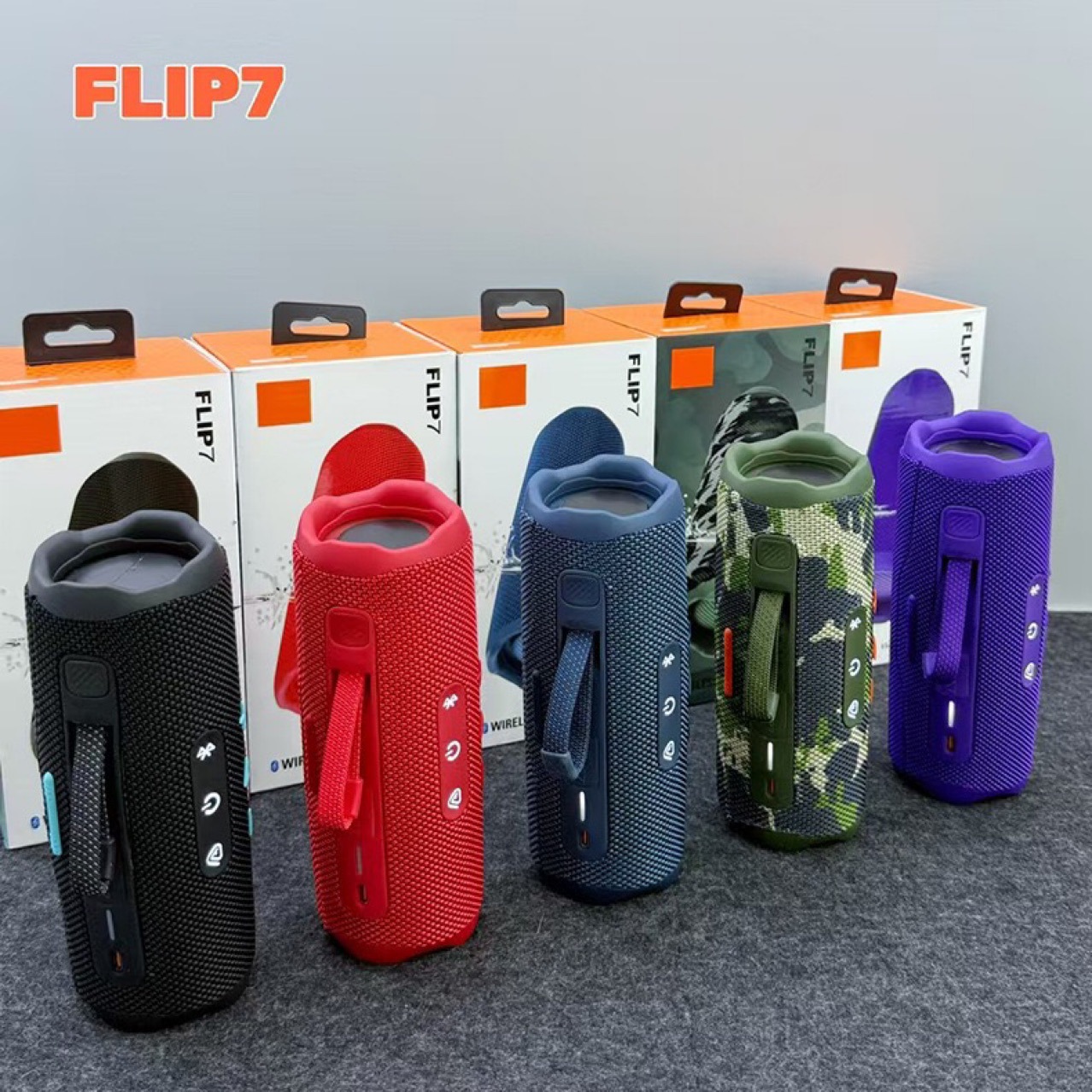 Top FLIP7 Bluetooth Speaker Track Speaker Kaleidoscope 7th Gen Speaker Heavy Bass Outdoor Speaker