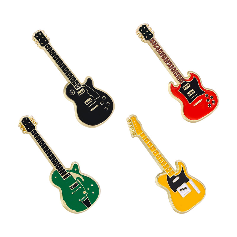 New Electric Guitar Brooch Musical Instrument Violin Pin Student Gift Cartoon Badge Clothing Accessory