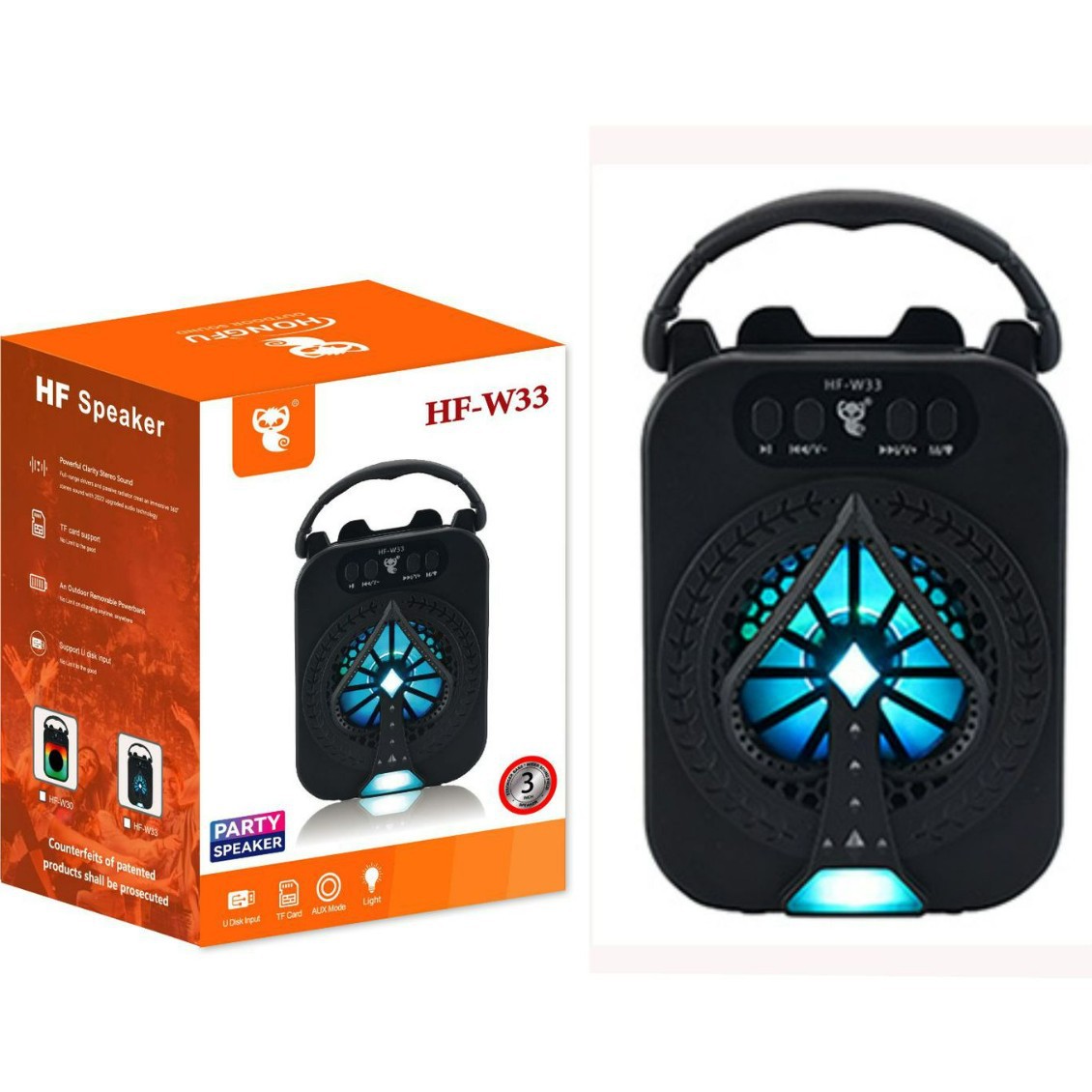 Single 3-inch wireless Bluetooth voice broadcast speaker portable outdoor subwoofer home camping karaoke