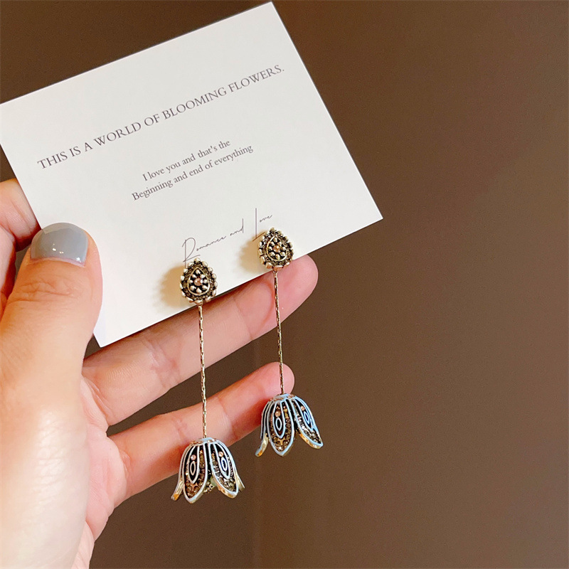 Chinese Restaurant Ginger Flower Tassel Earrings Women 2026 Ear Studs Ear Accessories