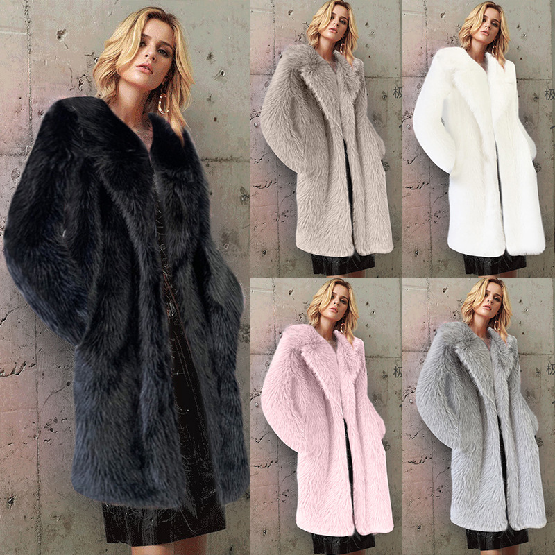 Autumn/winter women's long toka faux fur suit collar jacket coat artificial fur faux fur coat