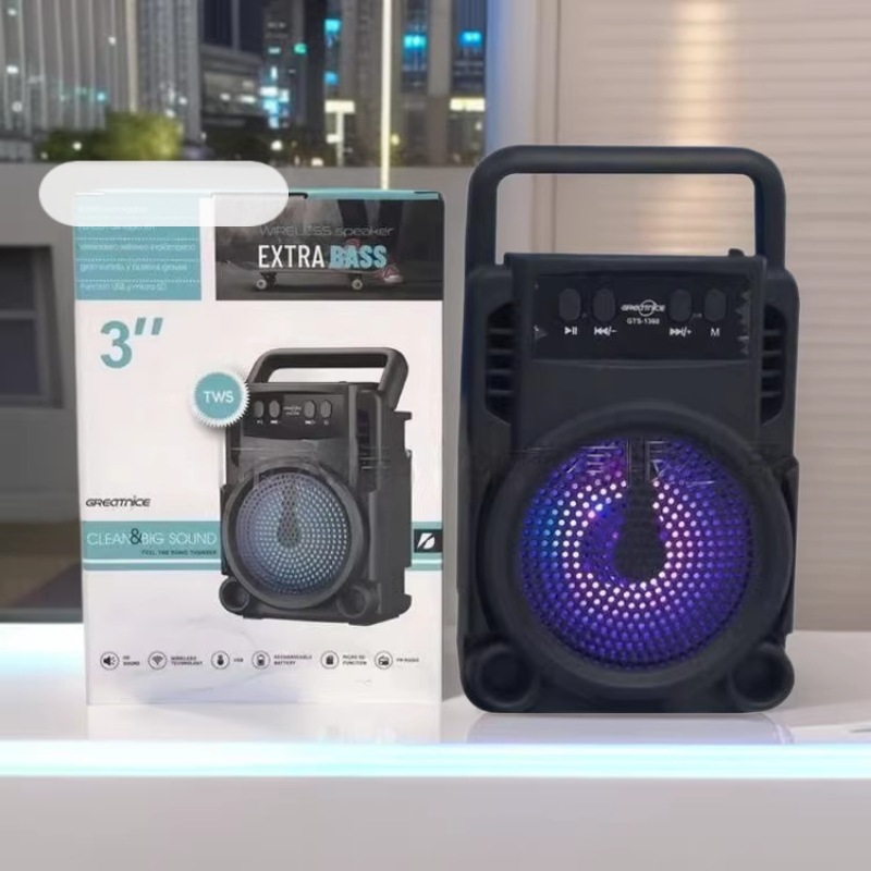 New 3-inch Handheld Wireless Bluetooth Speaker Mini Handheld Loud Volume Portable Colorful Light