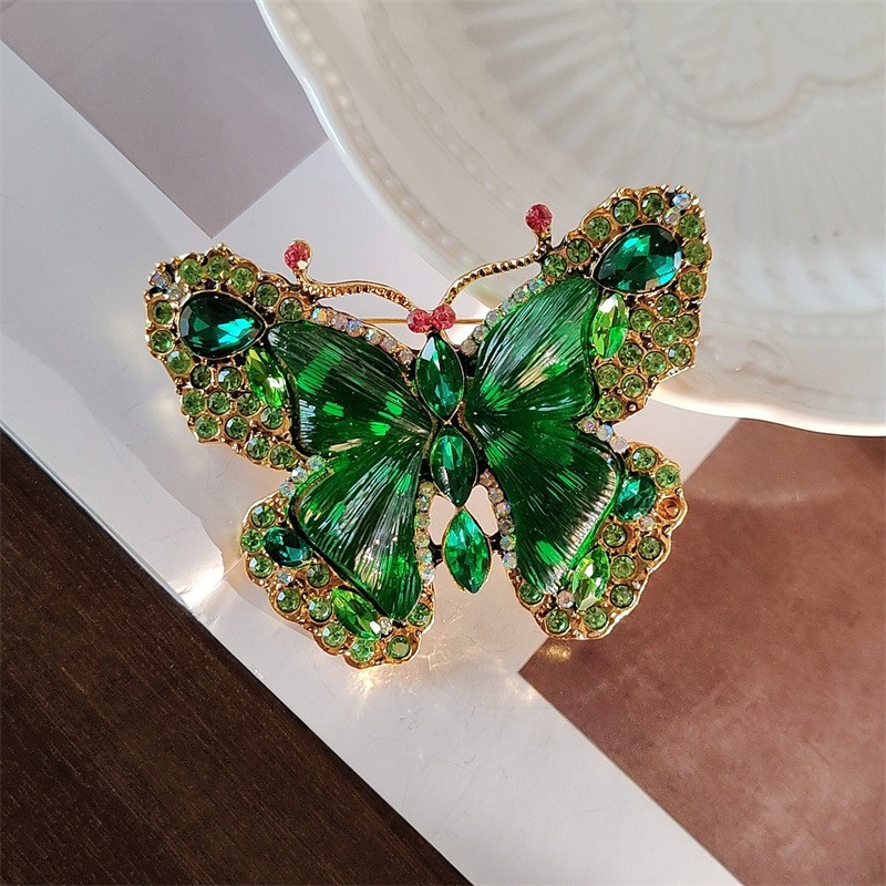 Vintage Winter Colorful Butterfly Brooch Women's Accessory Pin
