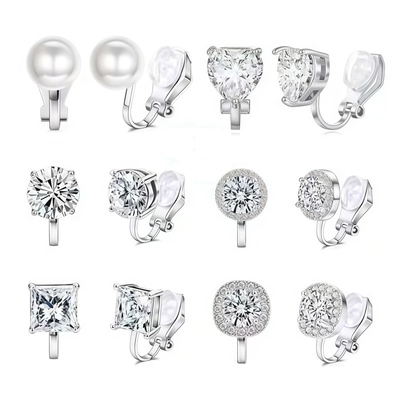 Metal earrings, clip-on earrings for no pierced ears, exquisite ear ornaments