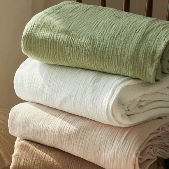Summer double-layer gauze bed sheet single piece a class mother-infant grade dormitory single non-cotton pure cotton quilt cover pillowcase three-piece set 3