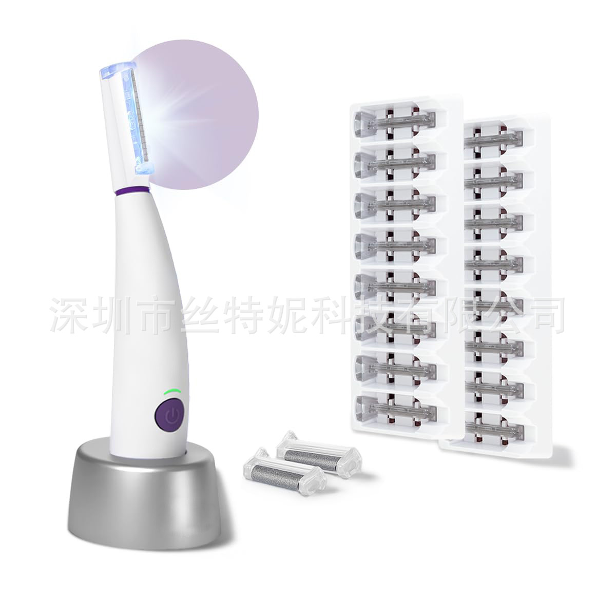 Women's Razor with LED Light for Body Hair Removal and Face Hair Trimming