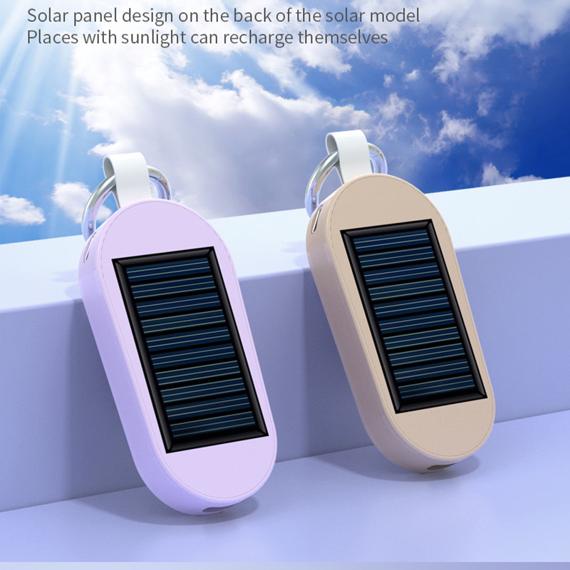 Solar mini keychain power bank phone watch emergency power bank two-in-one plug