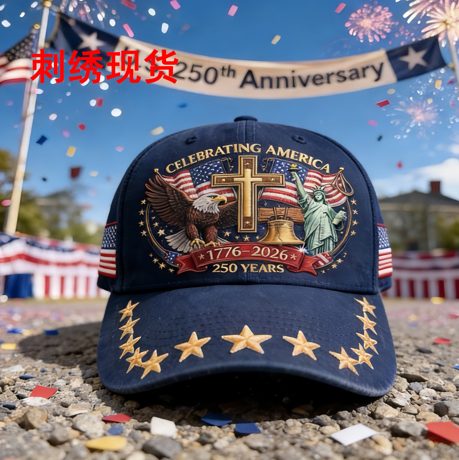 New Embroidered US 250th Anniversary Hat Printed Baseball Cap 250th Anniversary
