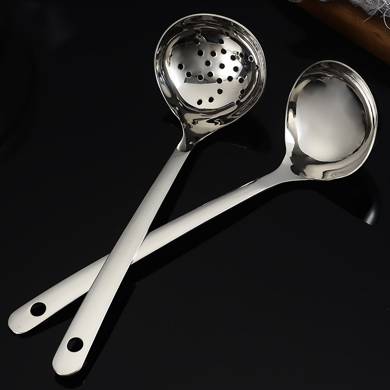 316 stainless steel soup spoon, slotted spoon, hotel hot pot spoon, kitchen tool, soup ladle, cooking small spoon, with LOGO
