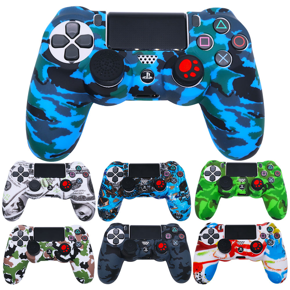 New PS4 silicone case PS4 controller silicone case camouflage silicone case protective case spray paint feel watercolor case