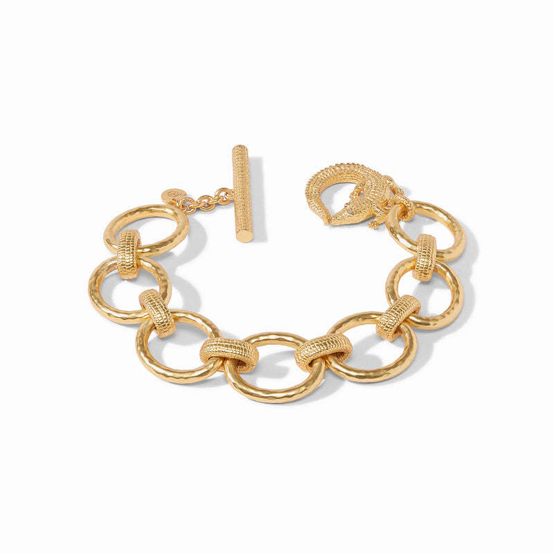 18K gold plated crocodile OT buckle bracelet semi-matte design style matte gold plated handmade