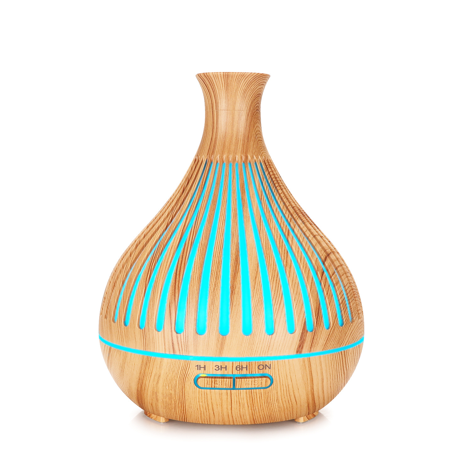 Original 400ml Wood Grain Vase Aromatherapy Spray Humidifier Vertical Stripes Hollow Aromatherapy Diffuser