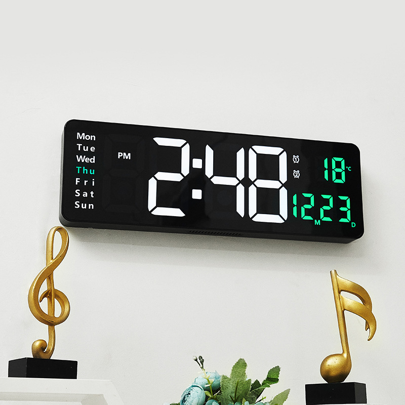 16 Inch Large Screen Function Display Clock Nordic Digital Clock Simple Living Room Wall Clock LED Wall Clock 6626