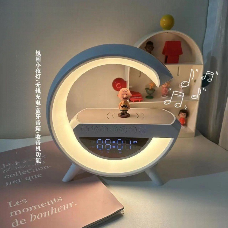 3401 Bluetooth audio small night light colorful with alarm clock smart desktop multifunctional wireless charging speaker