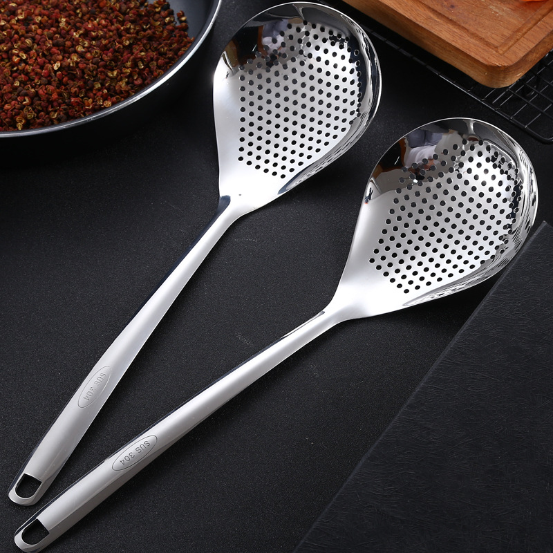 304 stainless steel strainer kitchen household for cooking dumplings noodles Sichuan pepper large strainer frying filter net hot pot spoon