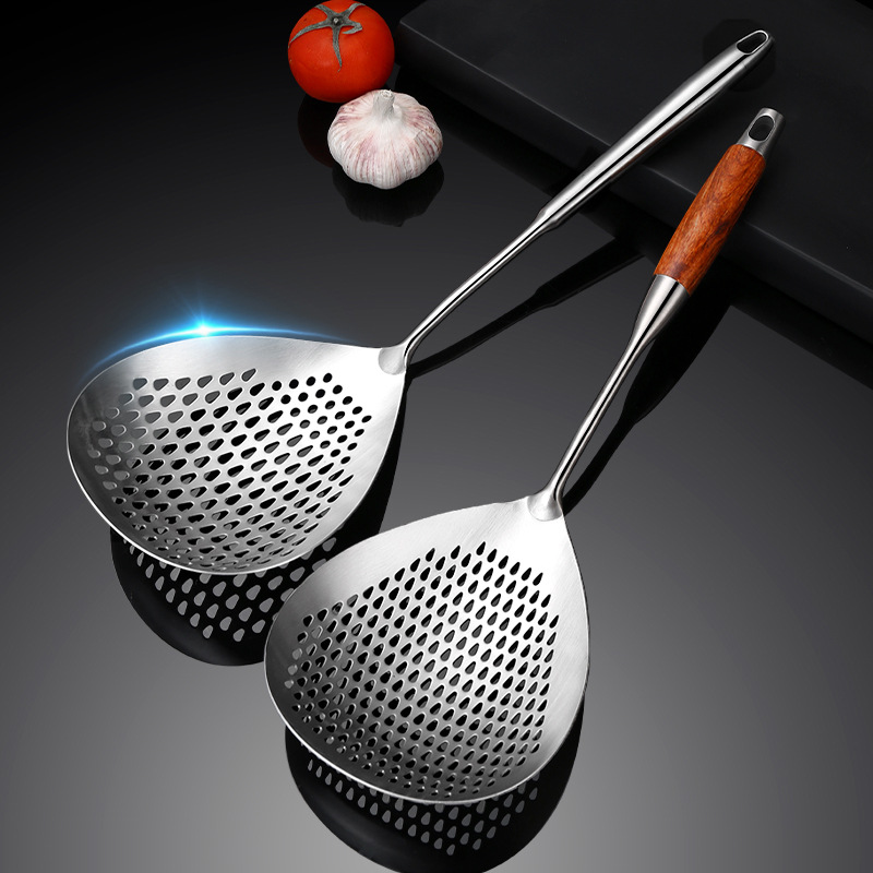201 stainless steel slotted spoon household kitchen frying colander large deep noodle strainer dumpling strainer pepper strainer