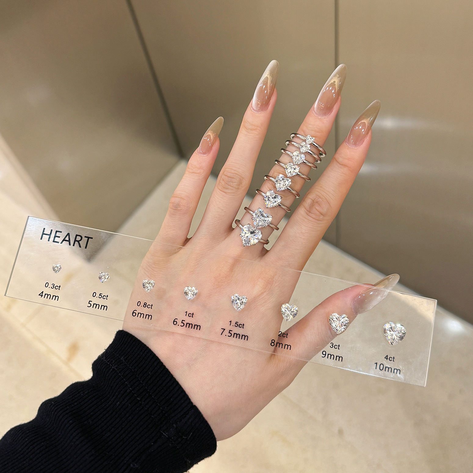 S925 sterling silver ring for women, love main stone carat wedding ring women's hand accessories