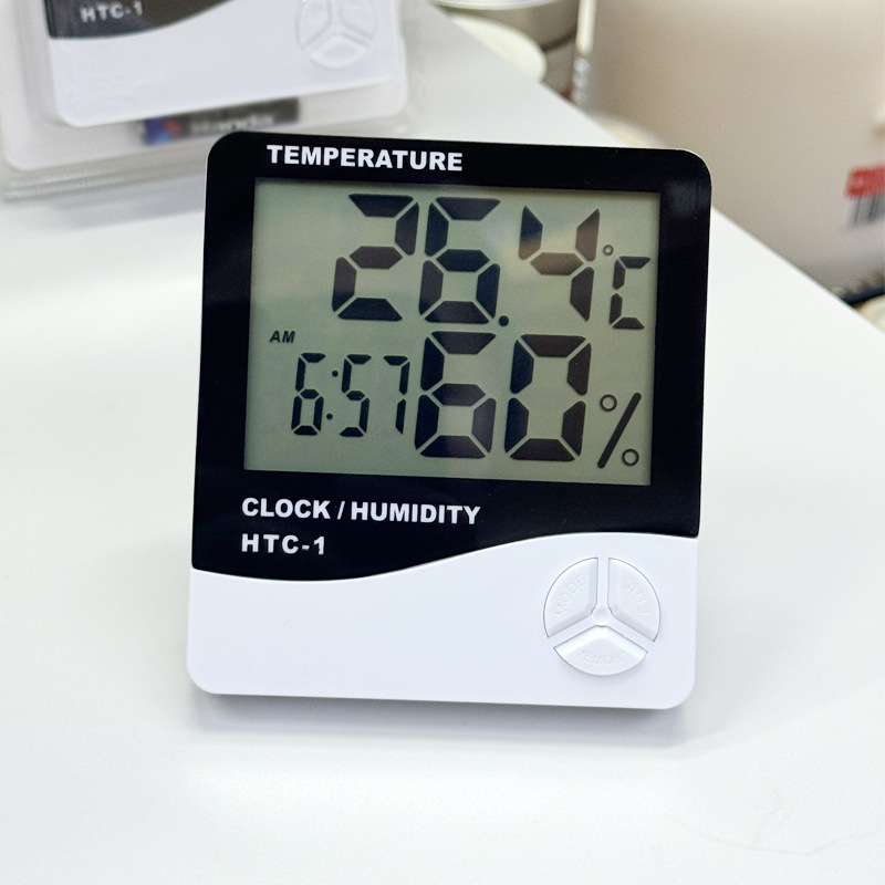 HTC-1 Temperature and Humidity Meter Wall-mounted Large Screen Digital Display Simple Indoor Desktop Electronic Thermo-hygrometer Home