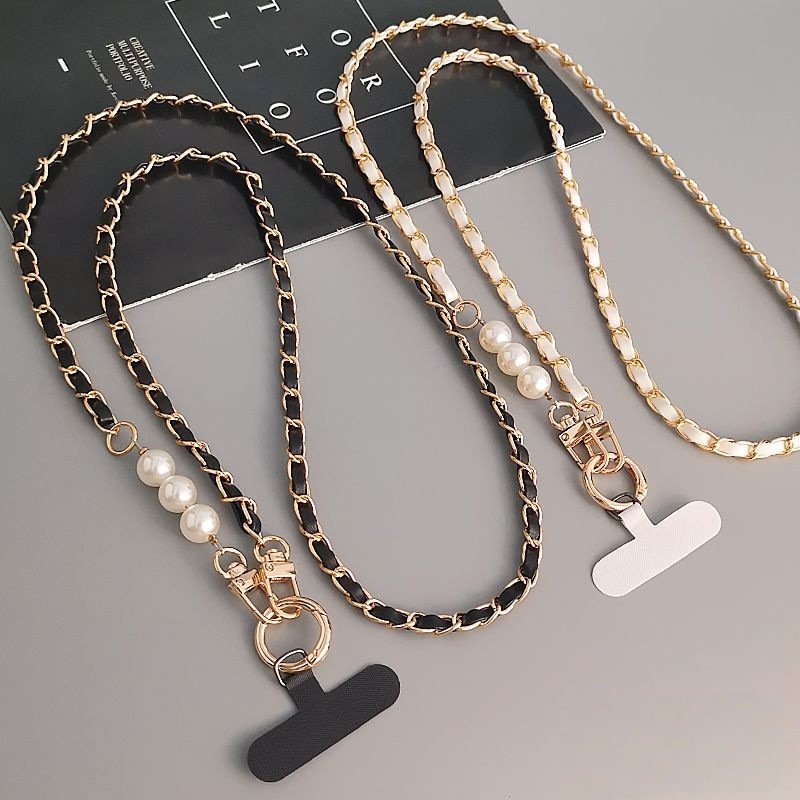 Phone Lanyard Women Pearl Long Crossbody Pikachu Chain Small Fragrance Style Neck Strap Universal Chain