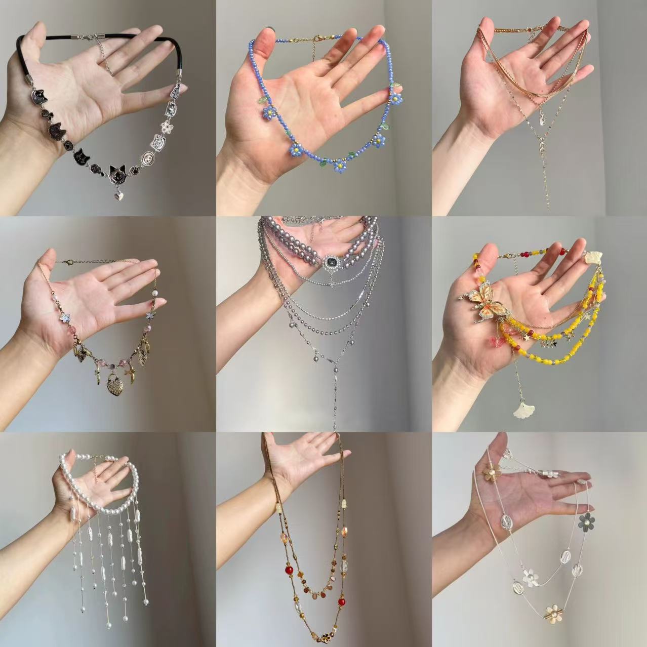 Bohemian Style Multi-Layer Bead Necklace for Women Exquisite Collarbone Chain Layered Necklace