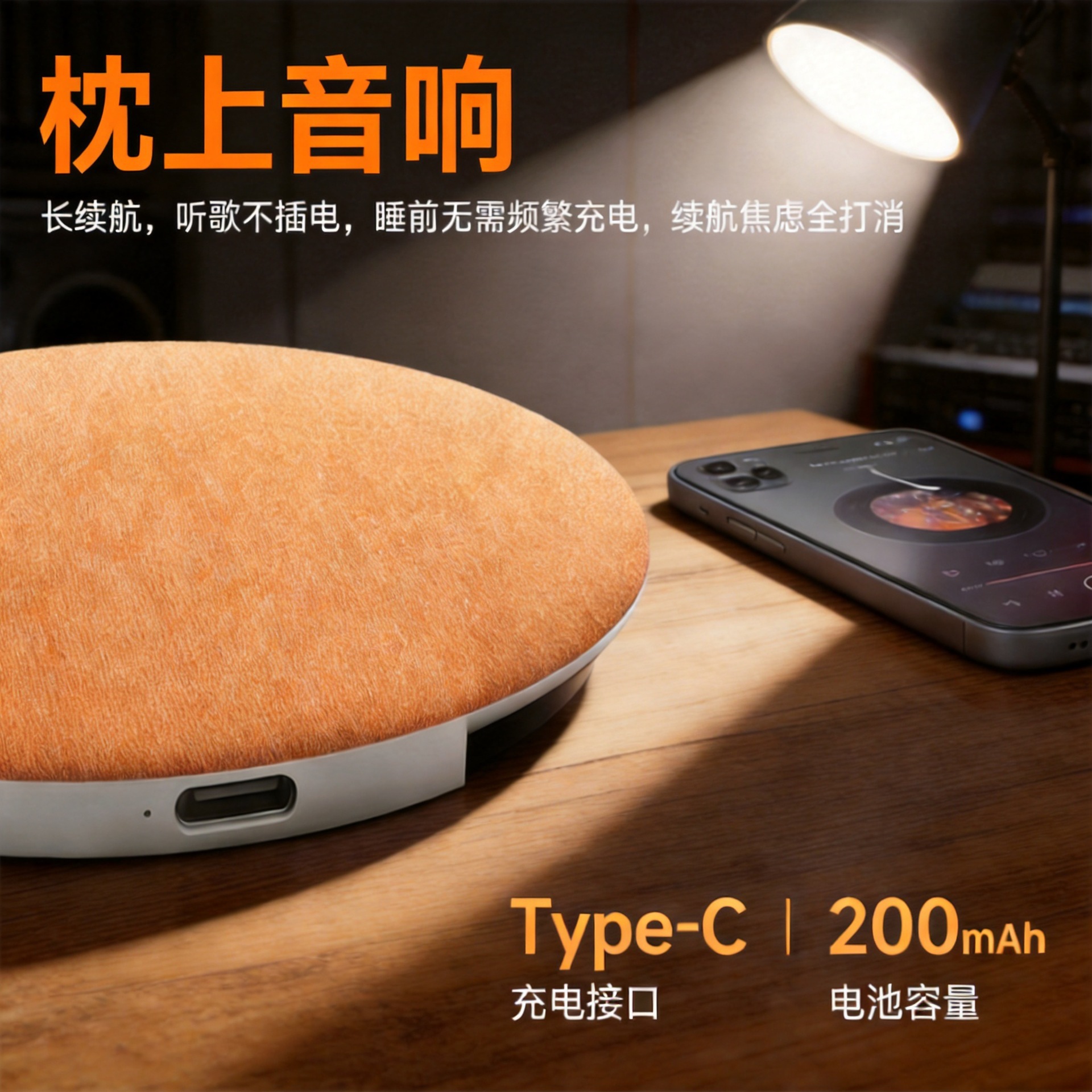 New white noise pillow under sound disc sleep speaker home pillow Bluetooth speaker bedside wireless mini small speaker