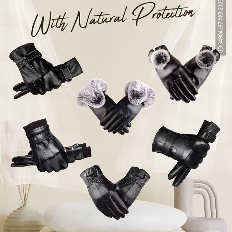 Autumn and winter warm gloves men's cold-proof outdoor riding gloves waterproof touch screen leather gloves ski gloves wholesale