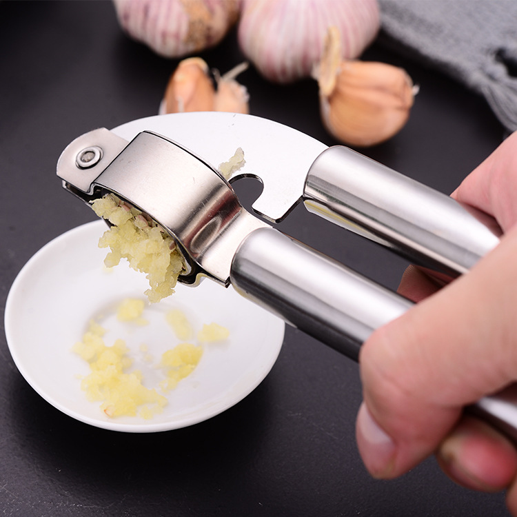 Manual Garlic Press Stainless Steel Garlic Mincer Kitchen Home Garlic Masher Garlic Peeler Garlic Squeezer Garlic Paste Peeler