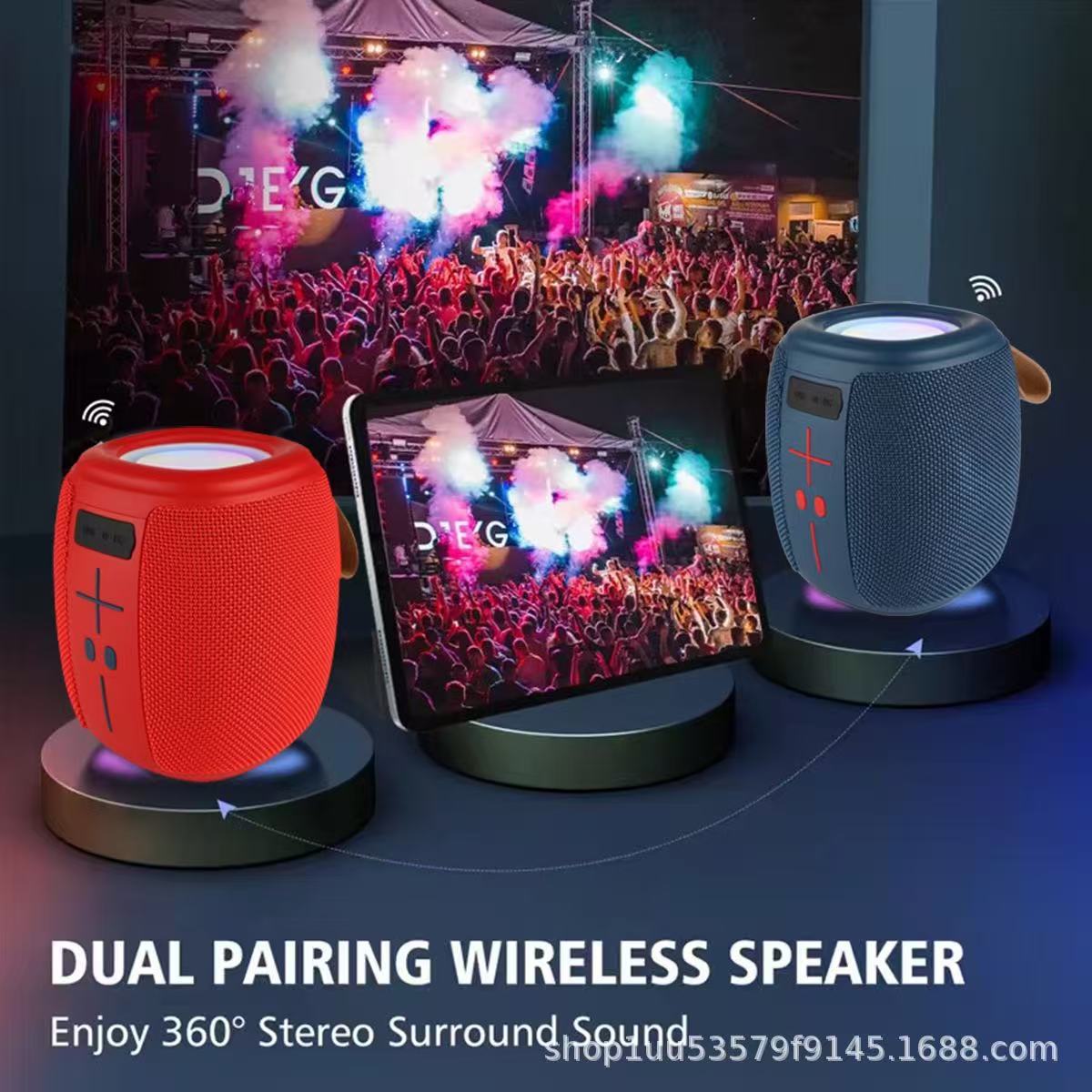HM-805 Fabric Handle Outdoor High Power Subwoofer Bluetooth Speaker RGB Light
