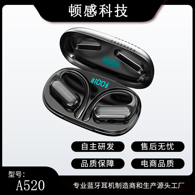 New Private Mold TWS Bluetooth Earphones Wireless Sports In-Ear Touch Control Electroplated Stereo A520 Bluetooth Earphones