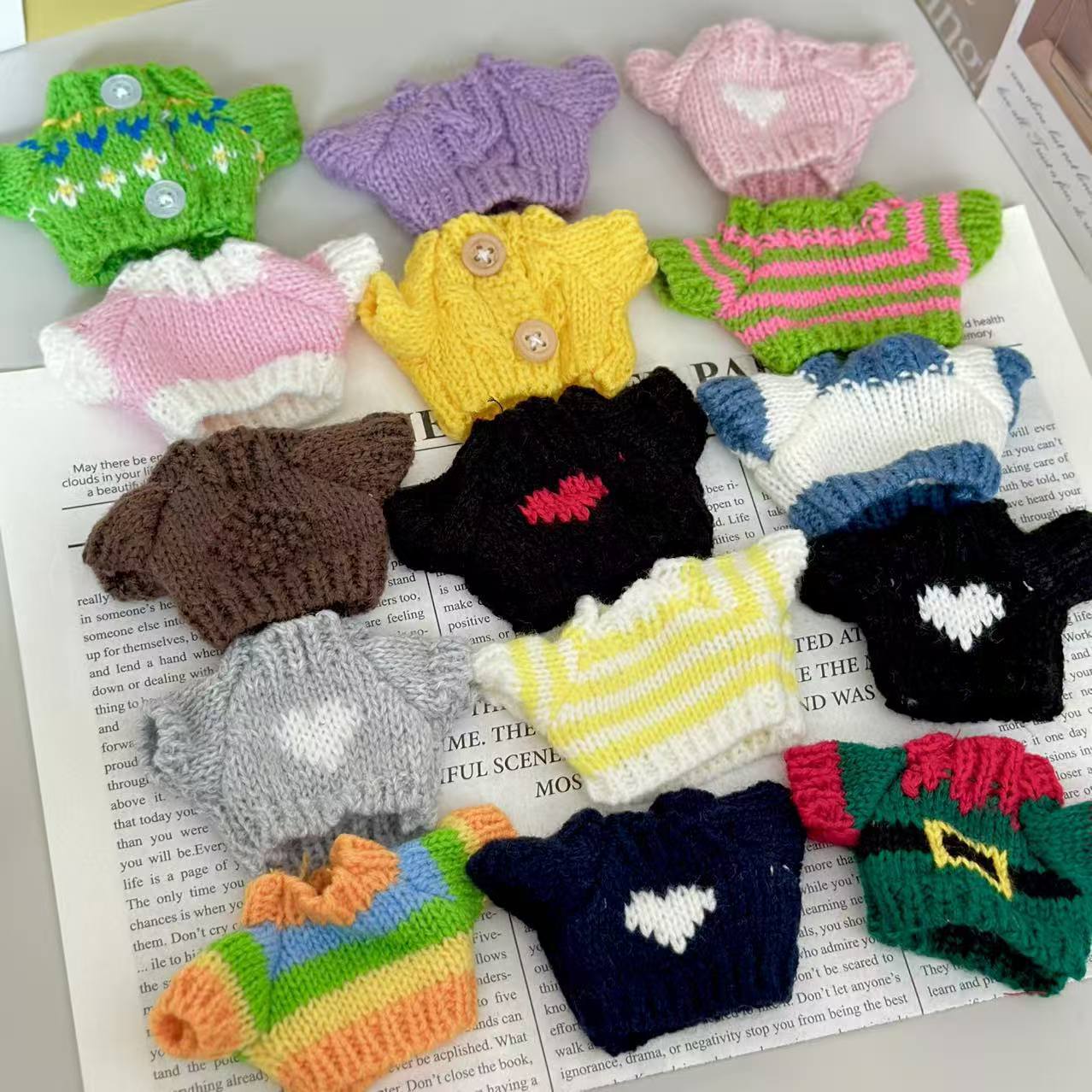 KT cat 14cm cotton doll clothing accessories labubu doll clothes West Highland Shirley Mei small sweater doll clothes