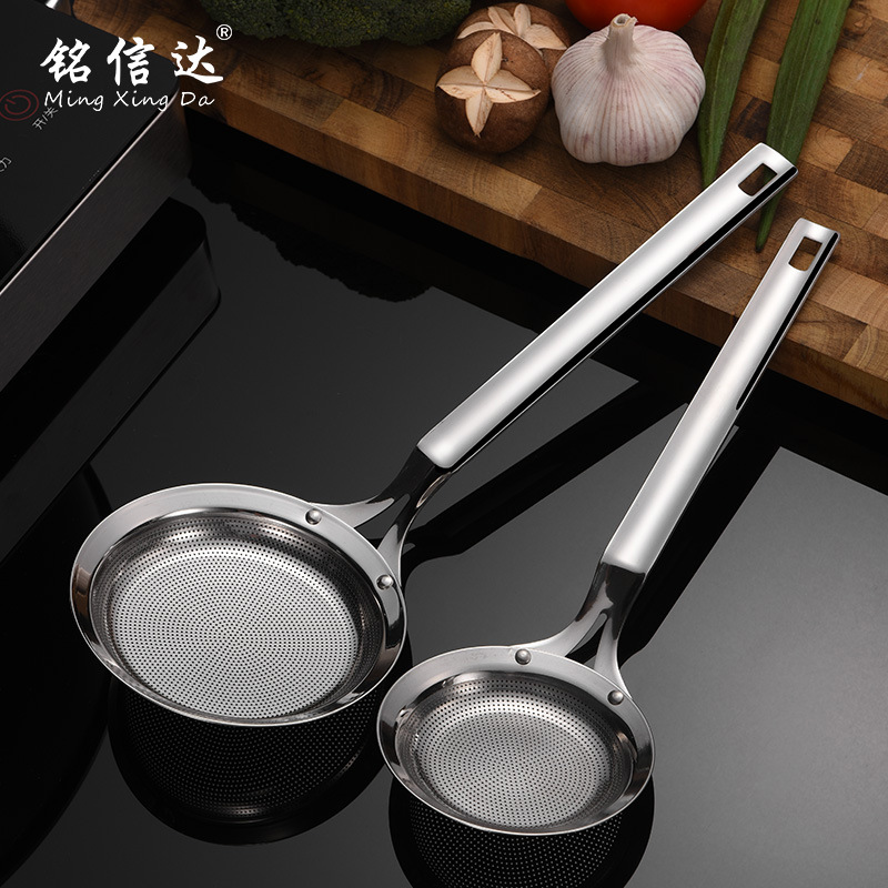 304 stainless steel oil filter spoon, filter grease foam, mesh oil strainer, remove oil residue, soybean milk filter, labor-saving oil filter