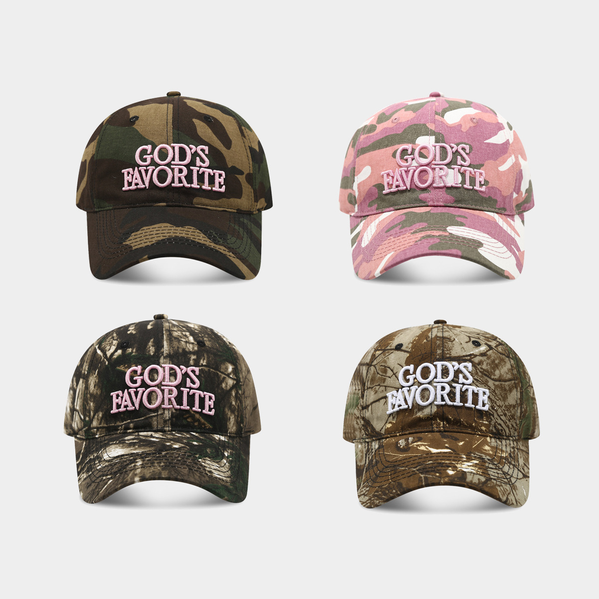 American Baseball Cap for Men, Outdoor Jungle Camouflage Distressed Soft Top Embroidery Duckbill Cap, Face Slimming for Women