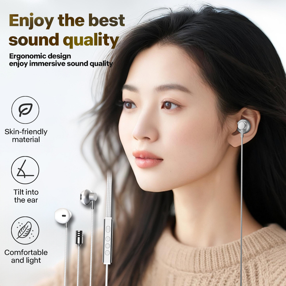 New K Song Sound Card Earphone Type-C Digital In-Ear Monitor Adjustable Live Streaming Earbuds Microphone
